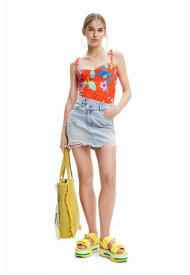 Desigual Топ дамски в червено - Pepit.bg