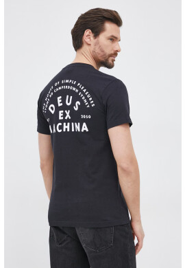 Deus Ex Machina Памучна тениска в черно с принт - Pepit.bg