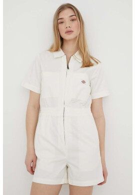 Dickies Памучен гащеризон в бежово от памук с яка тип peter pan - Pepit.bg