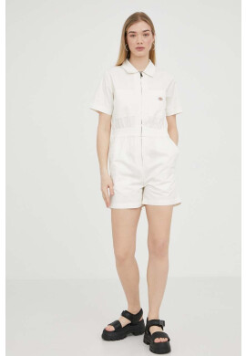 Dickies Памучен гащеризон в бежово от памук с яка тип peter pan - Pepit.bg
