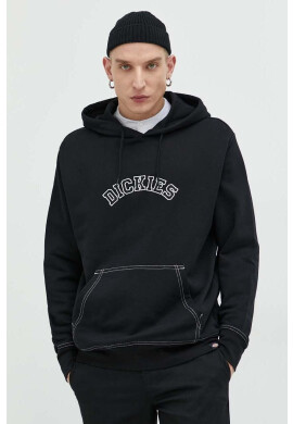 Dickies Памучен суичър в черно с качулка с апликация - Pepit.bg