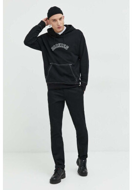 Dickies Памучен суичър в черно с качулка с апликация - Pepit.bg