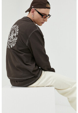 Dickies Памучен суичър в кафяво с апликация - Pepit.bg