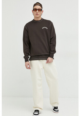 Dickies Памучен суичър в кафяво с апликация - Pepit.bg