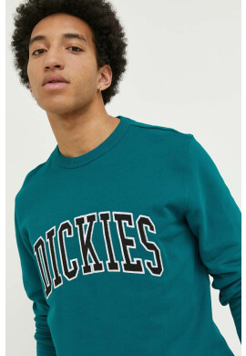 Dickies Памучен суичър в зелено с апликация - Pepit.bg