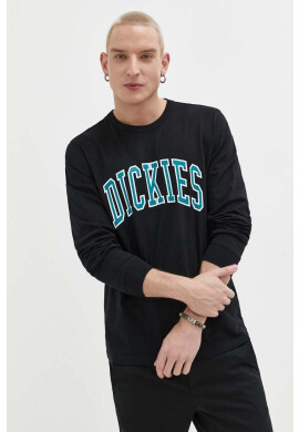 Dickies Памучна блуза с дълги ръкави в лилаво с принт - Pepit.bg