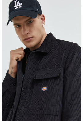 Dickies Памучна риза мъжка в черно със свободна кройка с класическа яка - Pepit.bg