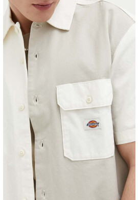 Dickies Памучна риза мъжка в бежово със свободна кройка с класическа яка - Pepit.bg