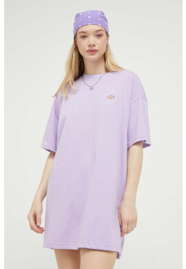 Dickies Памучна рокля в лилаво къса с уголемена кройка - Pepit.bg