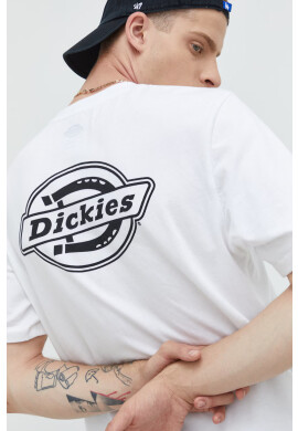 Dickies Памучна тениска в бяло с принт - Pepit.bg