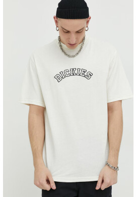 Dickies Памучна тениска в бежово с апликация - Pepit.bg