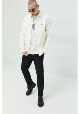 Dickies Памучна тениска в бежово с апликация - Pepit.bg