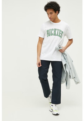 Dickies Памучна тениска в бяло с принт - Pepit.bg