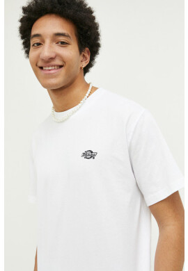 Dickies Памучна тениска в бяло с апликация - Pepit.bg