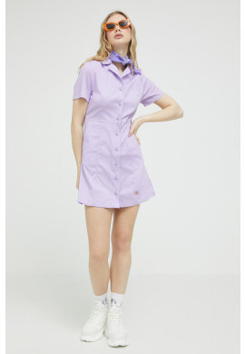 Dickies Рокля в лилаво къс модел разкроен модел - Pepit.bg