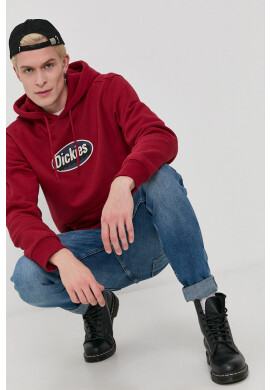 Dickies Суичър мъжки в червено с изчистен дизайн - Pepit.bg