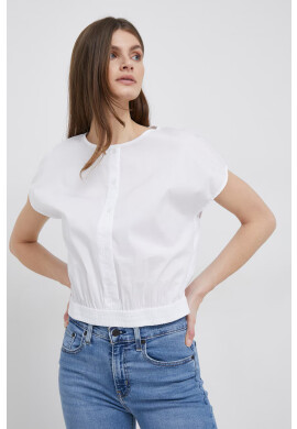 DKNY Блуза в бяло с изчистен дизайн - Pepit.bg