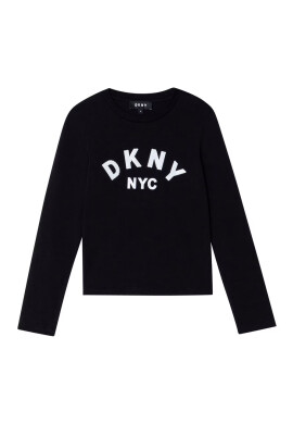 DKNY Детска блуза с дълги ръкави в черно - Pepit.bg