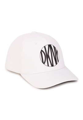 DKNY Детска памучна шапка в бяло с принт - Pepit.bg