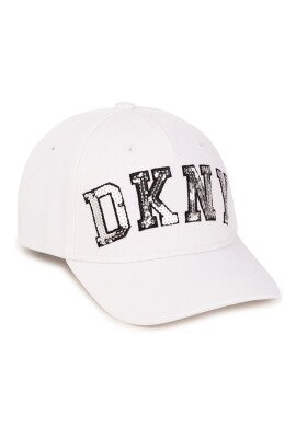 DKNY Детска памучна шапка в розово с принт - Pepit.bg