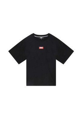 DKNY Детска памучна тениска в черно с принт - Pepit.bg