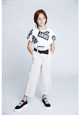 DKNY Детска памучна тениска в бяло - Pepit.bg