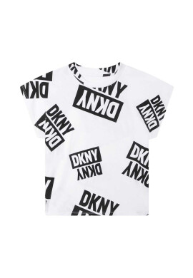 DKNY Детска памучна тениска в бяло - Pepit.bg