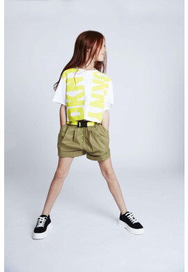 DKNY Детска памучна тениска в жълто - Pepit.bg