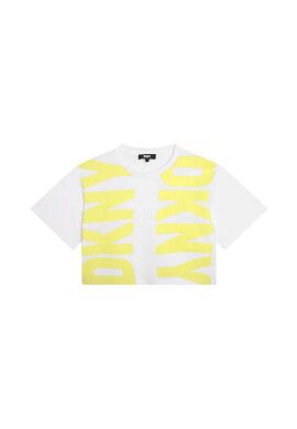 DKNY Детска памучна тениска в жълто - Pepit.bg