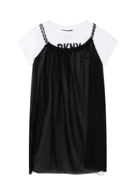 DKNY Детска рокля в сиво къс модел разкроен модел - Pepit.bg