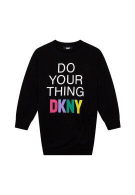 DKNY Детска рокля в черно къс модел със стандартна кройка - Pepit.bg