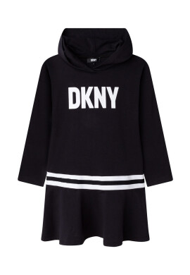 DKNY Детска рокля в черно къс модел разкроен модел - Pepit.bg