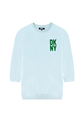 DKNY Детска рокля в зелено къс модел с уголемена кройка - Pepit.bg