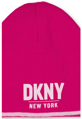 DKNY Детска шапка в розово с фина плетка - Pepit.bg