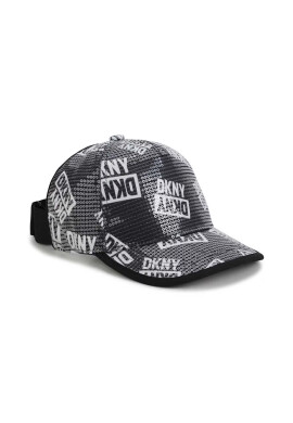 DKNY Детска шапка с козирка в черно с десен - Pepit.bg