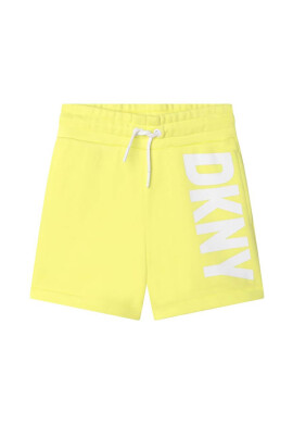 DKNY Детски къси панталони в жълто с принт - Pepit.bg