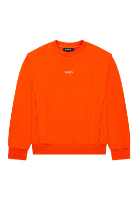 DKNY Детски памучен суичър в бежово с десен - Pepit.bg