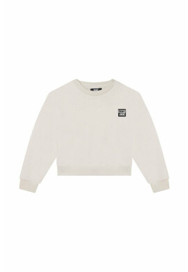 DKNY Детски памучен суичър в бяло с апликация - Pepit.bg