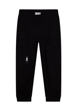 DKNY Детски панталони в черно с принт - Pepit.bg