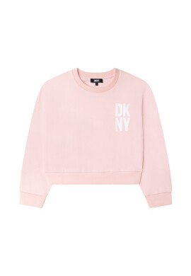 DKNY Детски суичър в розово с апликация - Pepit.bg
