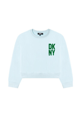 DKNY Детски суичър в зелено с качулка с принт - Pepit.bg