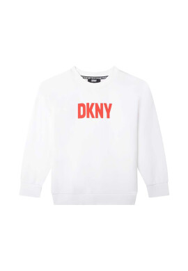 DKNY Детски суичър в бяло с принт - Pepit.bg