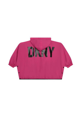 DKNY Детски суичър с две лица в черно с качулка с принт - Pepit.bg