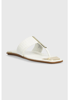 DKNY Джапанки DEJA в бяло с равна подметка K4287301 - Pepit.bg