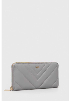 DKNY Кожен портфейл дамски в сиво - Pepit.bg