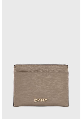 DKNY Кожен калъф за карти дамски в бежово - Pepit.bg