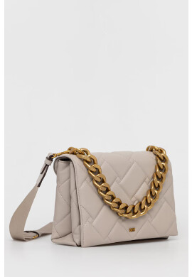 DKNY Кожена чанта в сиво - Pepit.bg