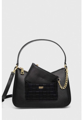 DKNY Кожена чанта в черно - Pepit.bg