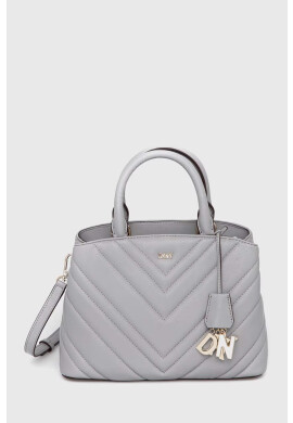 DKNY Кожена чанта в сиво - Pepit.bg