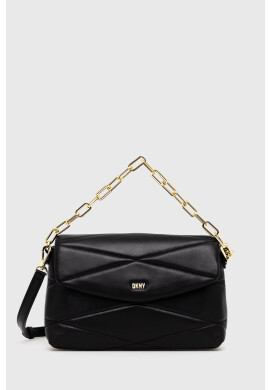 DKNY Кожена чанта в черно - Pepit.bg